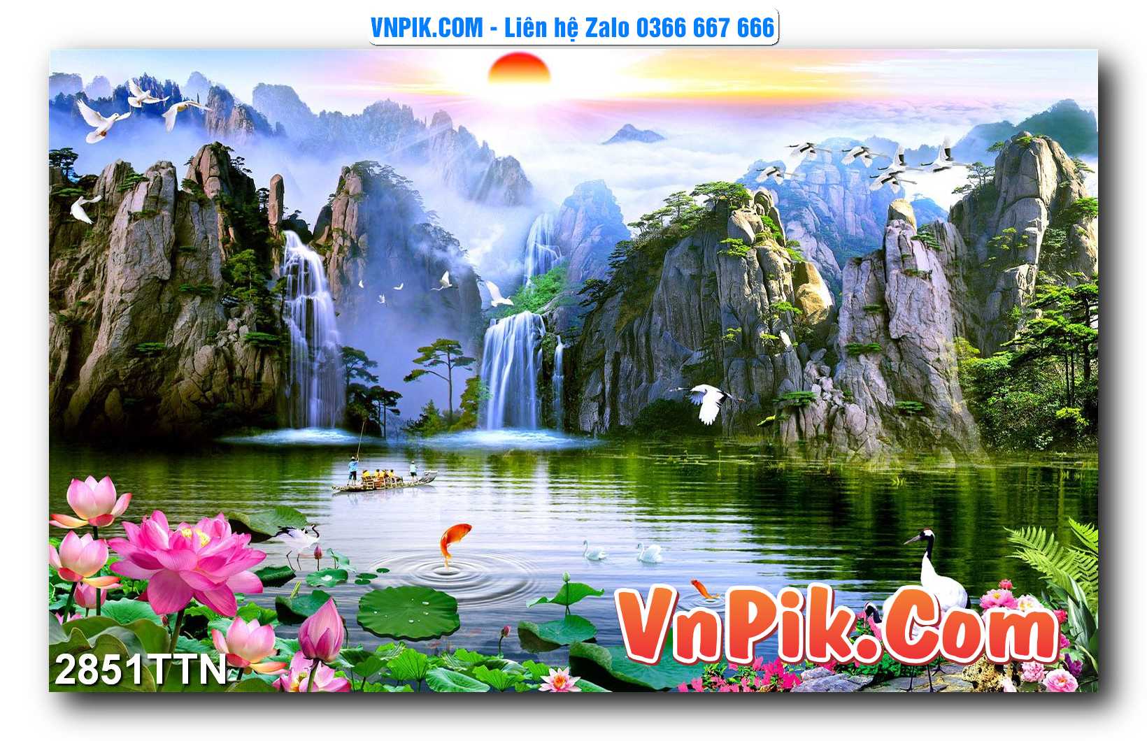 Tranh thác nước – Tranh phong thủy – Tranh treo tường mã 2851TTN