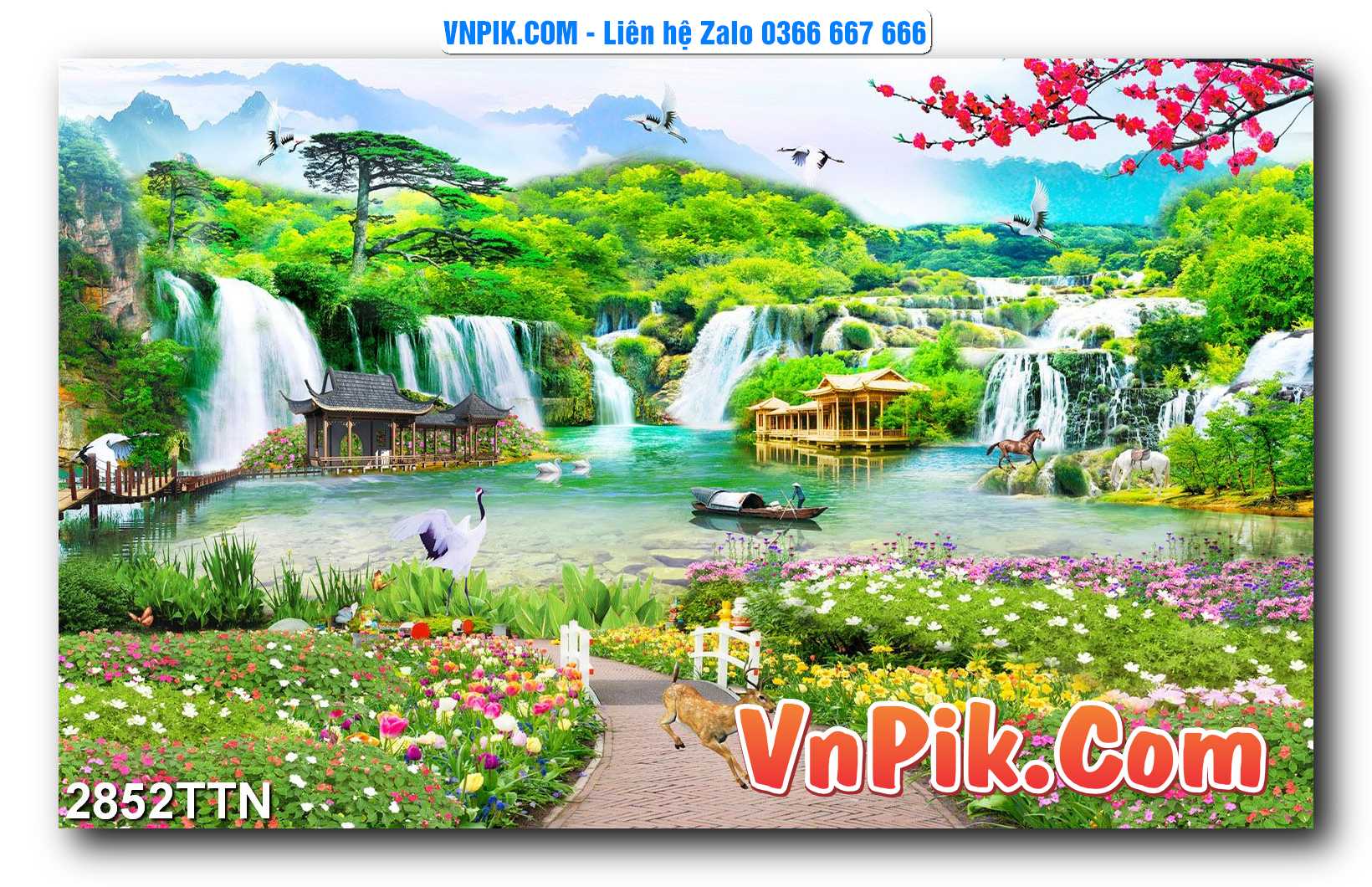 Tranh thác nước – Tranh phong thủy – Tranh treo tường mã 2852TTN