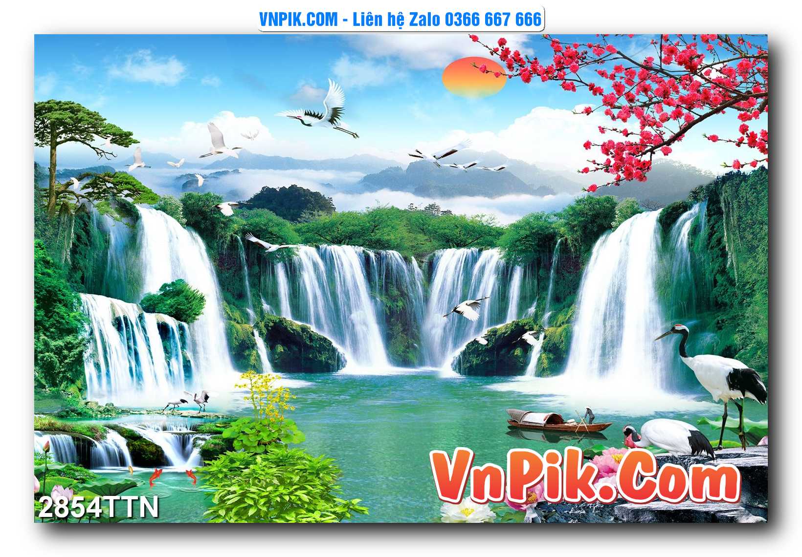 Tranh thác nước – Tranh phong thủy – Tranh treo tường mã 2854TTN