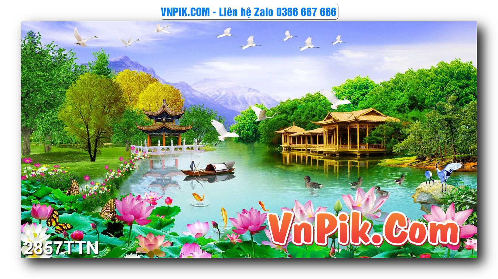 Tranh thác nước – Tranh phong thủy – Tranh treo tường mã 2857TTN
