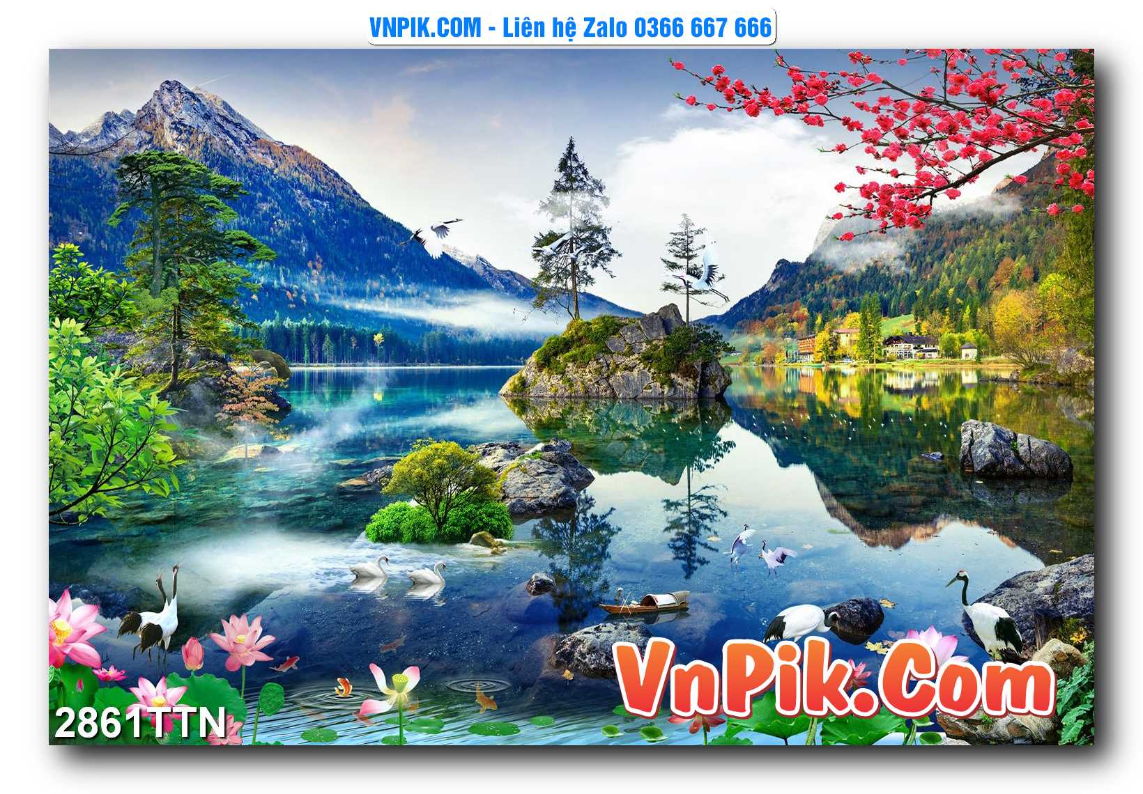 Tranh thác nước – Tranh phong thủy – Tranh treo tường mã 2861TTN