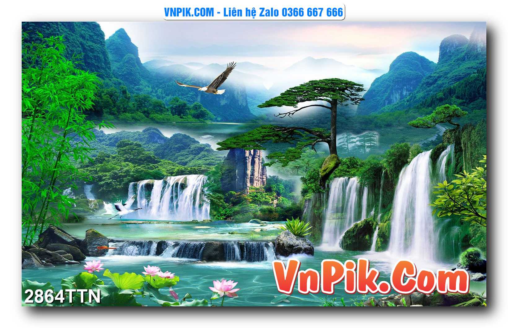 Tranh thác nước – Tranh phong thủy – Tranh treo tường mã 2864TTN