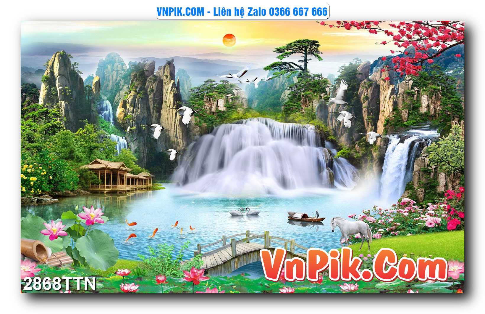 Tranh thác nước – Tranh phong thủy – Tranh treo tường mã 2868TTN