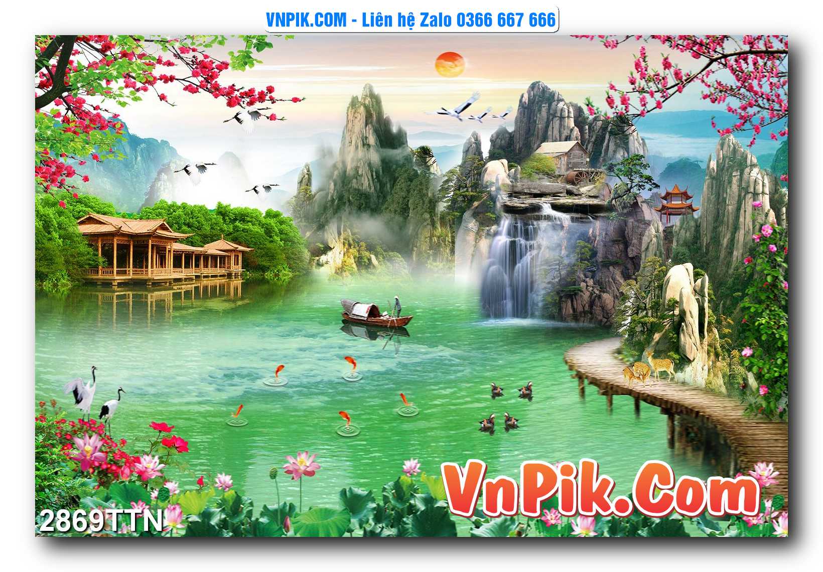 Tranh thác nước – Tranh phong thủy – Tranh treo tường mã 2869TTN