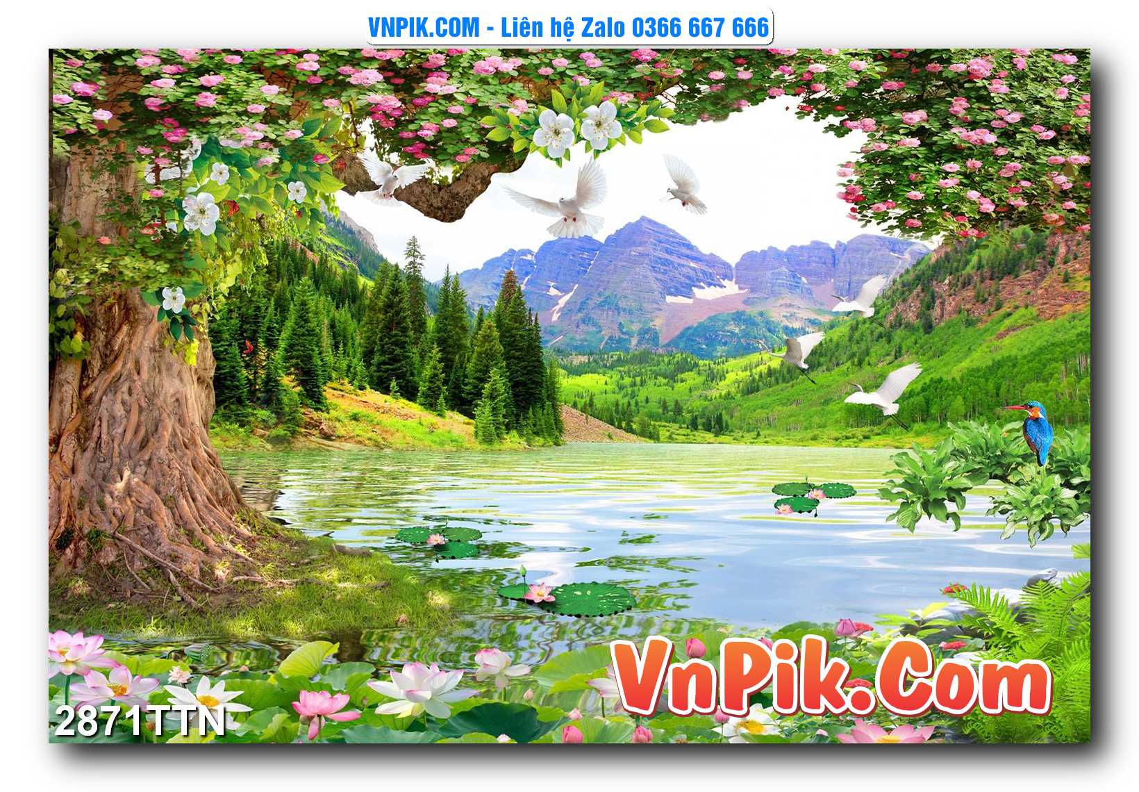 Tranh thác nước – Tranh phong thủy – Tranh treo tường mã 2871TTN