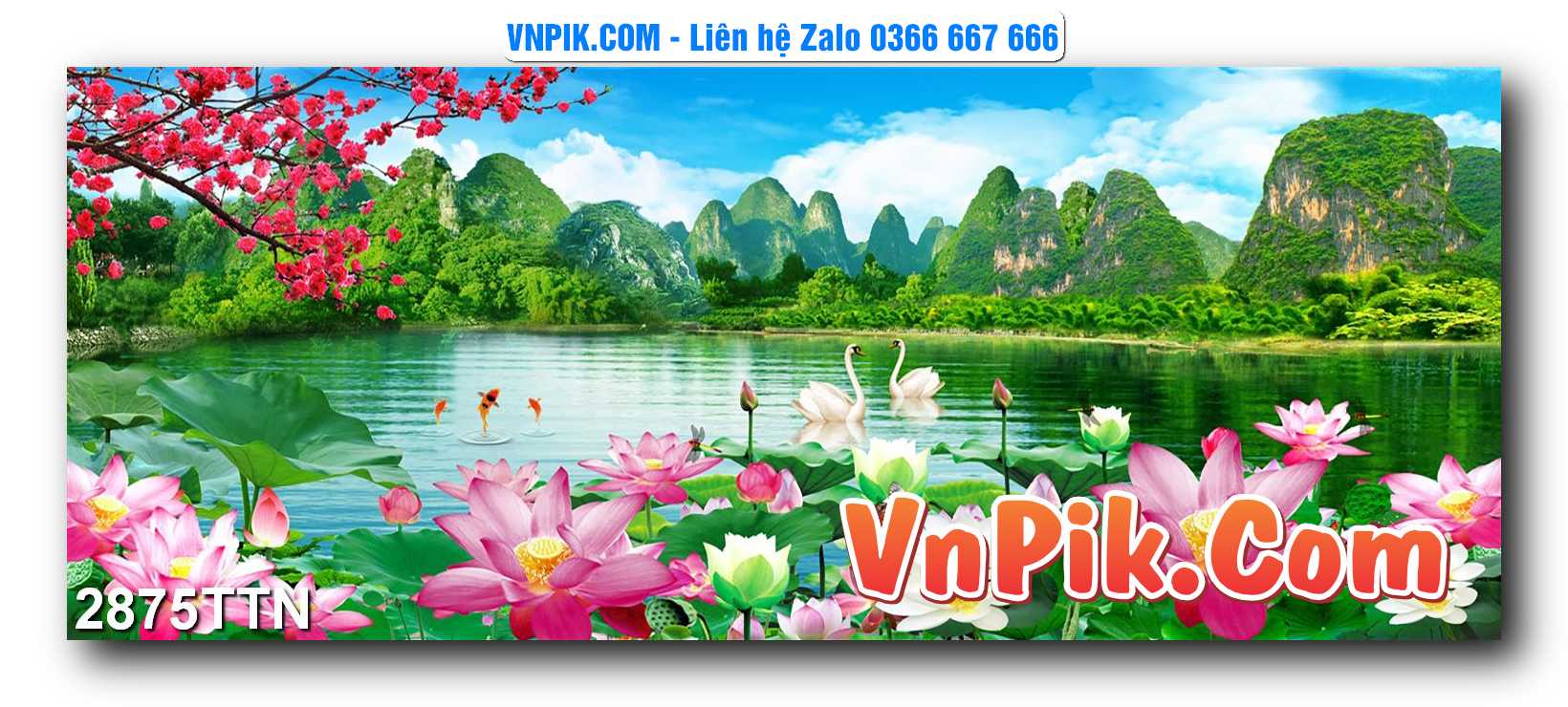 Tranh thác nước – Tranh phong thủy – Tranh treo tường mã 2875TTN