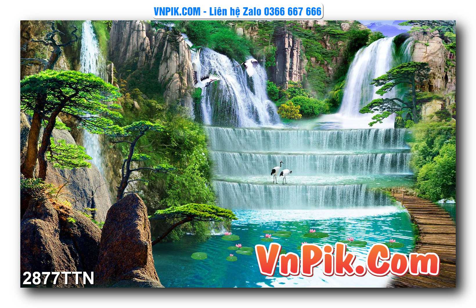 Tranh thác nước – Tranh phong thủy – Tranh treo tường mã 2877TTN