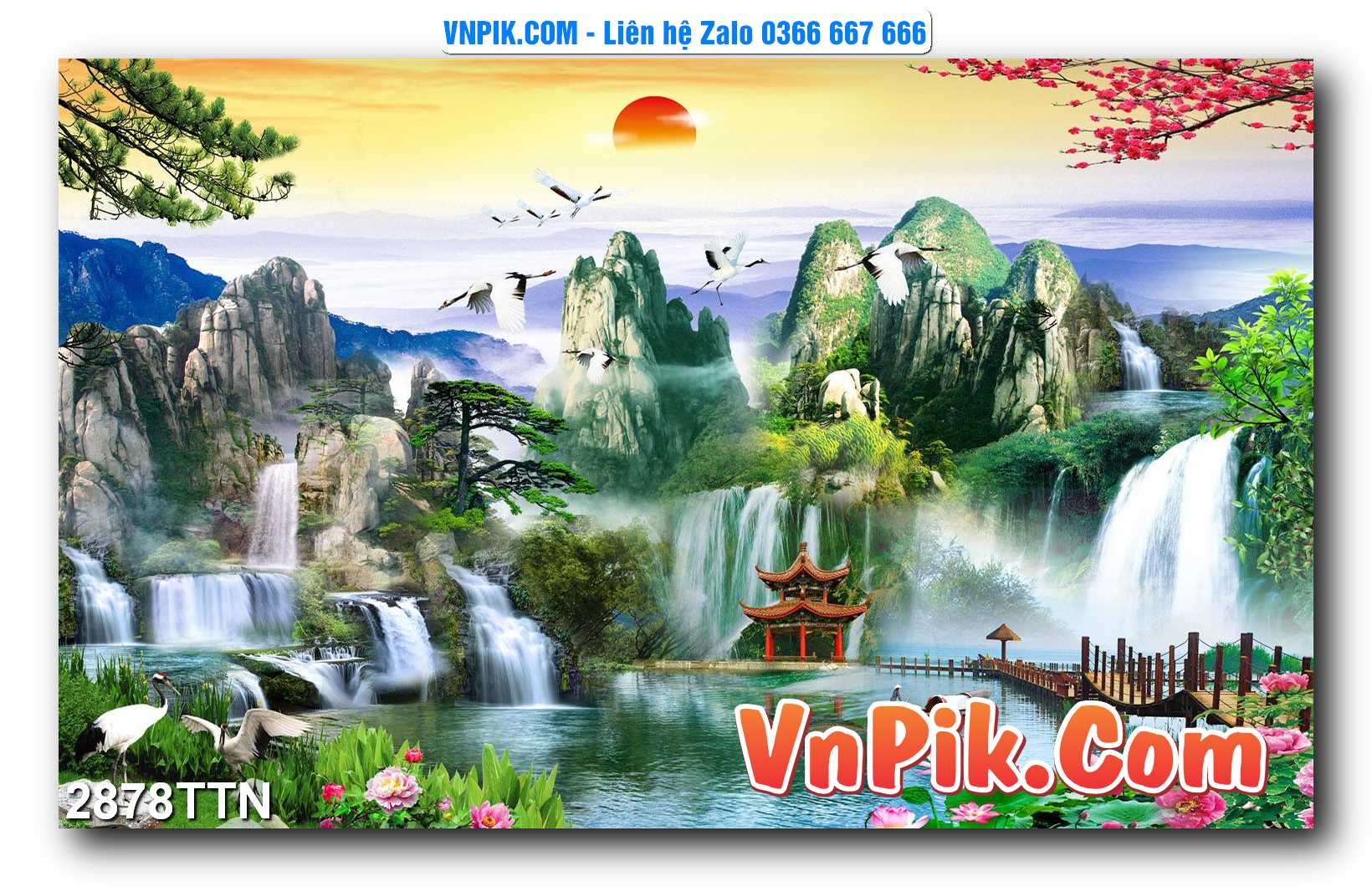 Tranh thác nước – Tranh phong thủy – Tranh treo tường mã 2878TTN