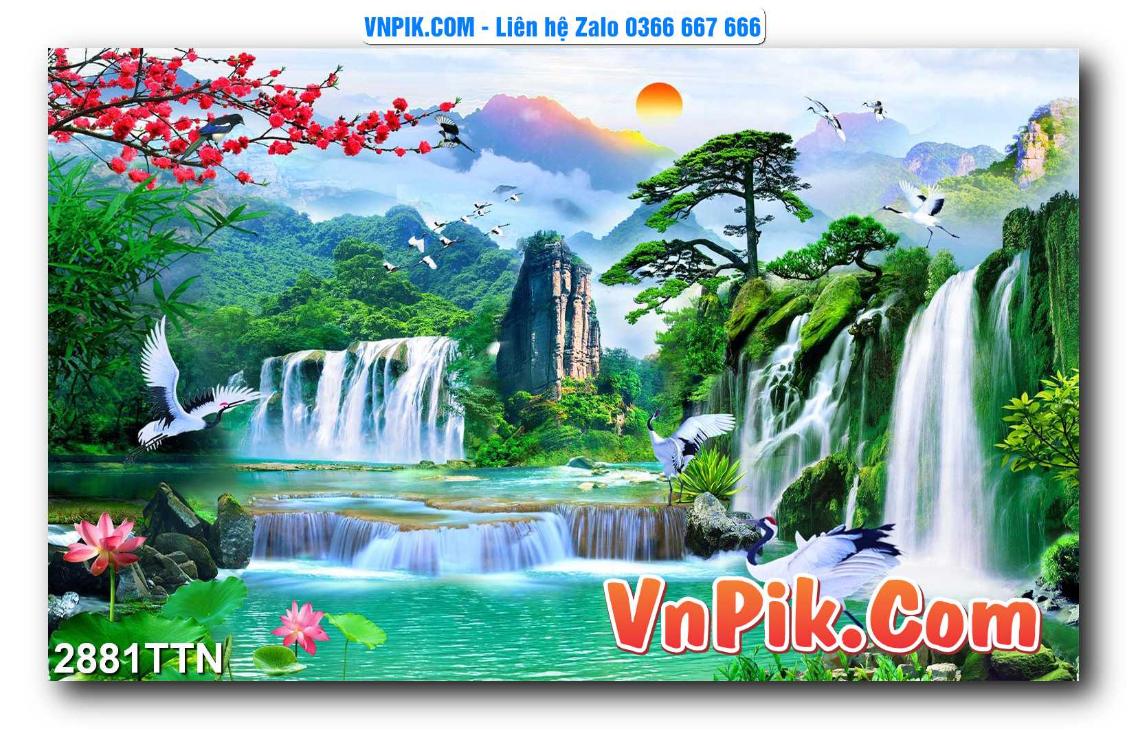 Tranh thác nước – Tranh phong thủy – Tranh treo tường mã 2881TTN