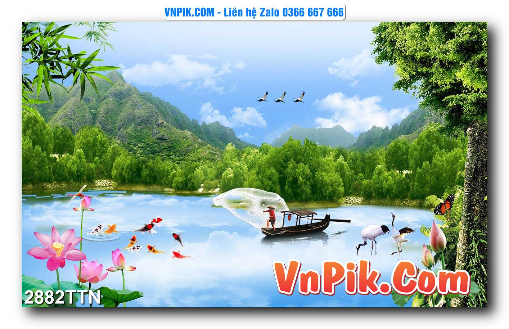 Tranh thác nước – Tranh phong thủy – Tranh treo tường mã 2882TTN