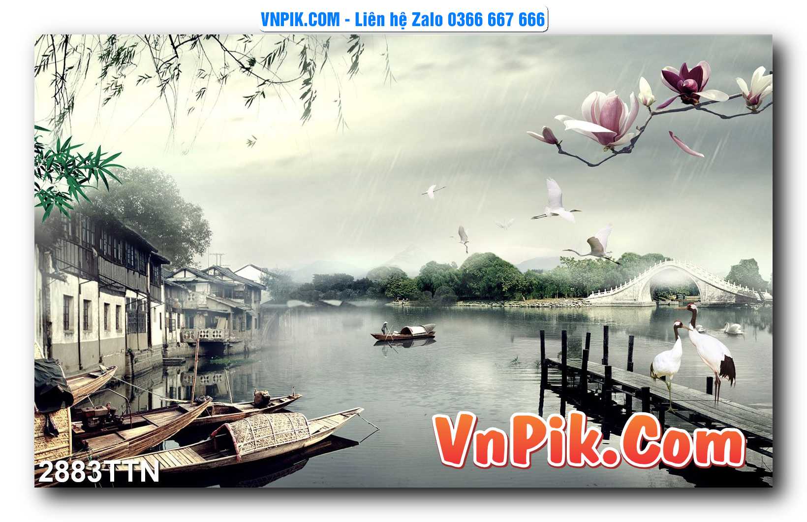 Tranh thác nước – Tranh phong thủy – Tranh treo tường mã 2883TTN