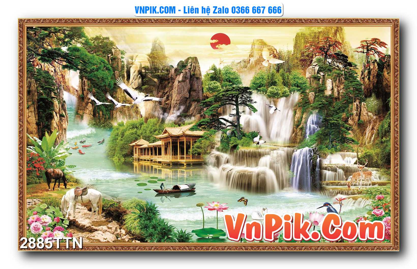 Tranh thác nước – Tranh phong thủy – Tranh treo tường mã 2885TTN