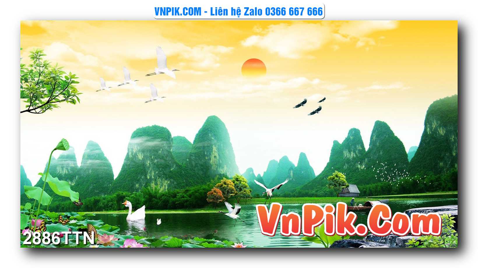 Tranh thác nước – Tranh phong thủy – Tranh treo tường mã 2886TTN