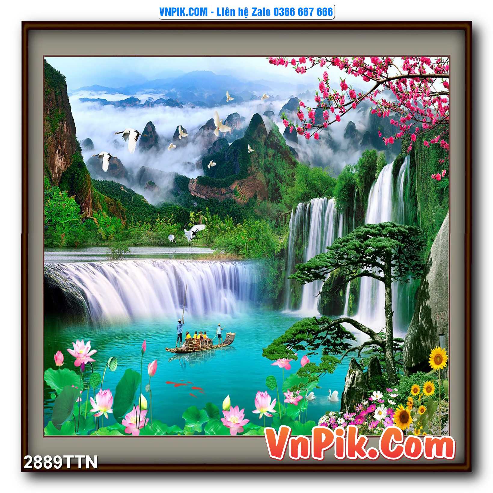 Tranh thác nước – Tranh phong thủy – Tranh treo tường mã 2889TTN