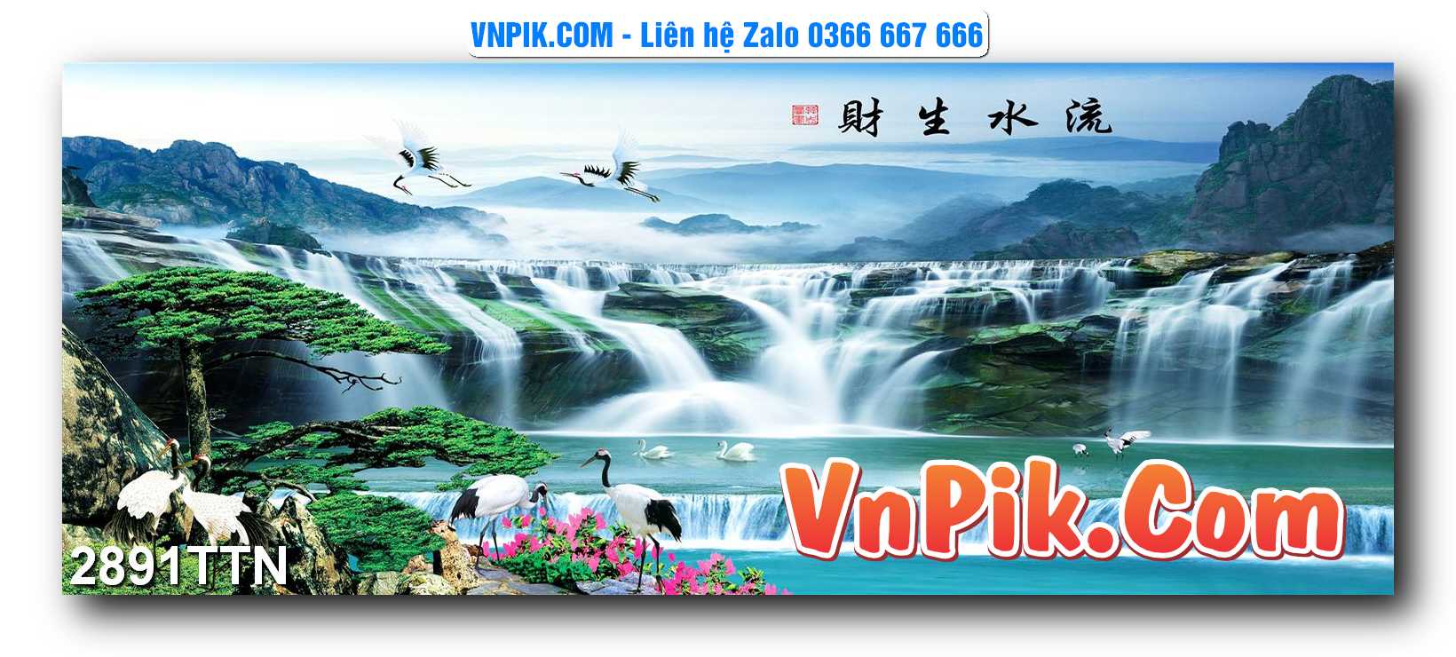 Tranh thác nước – Tranh phong thủy – Tranh treo tường mã 2891TTN