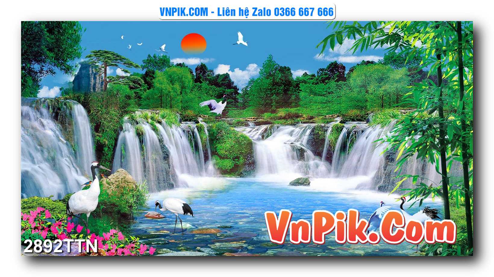 Tranh thác nước – Tranh phong thủy – Tranh treo tường mã 2892TTN