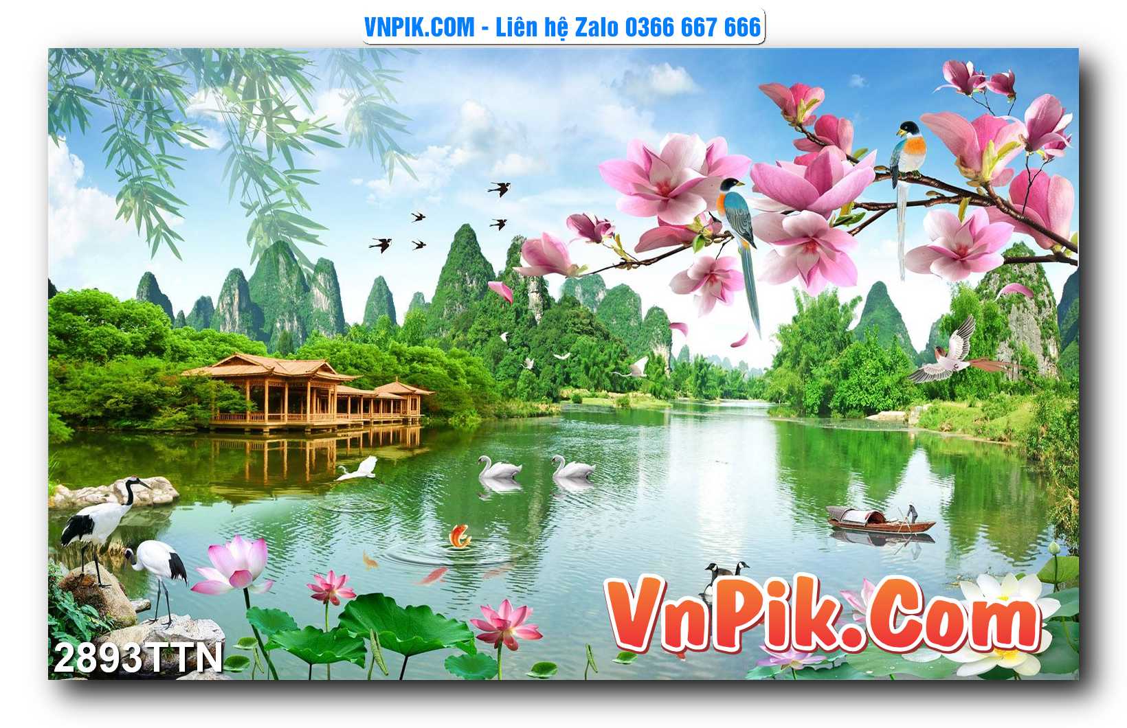 Tranh thác nước – Tranh phong thủy – Tranh treo tường mã 2893TTN