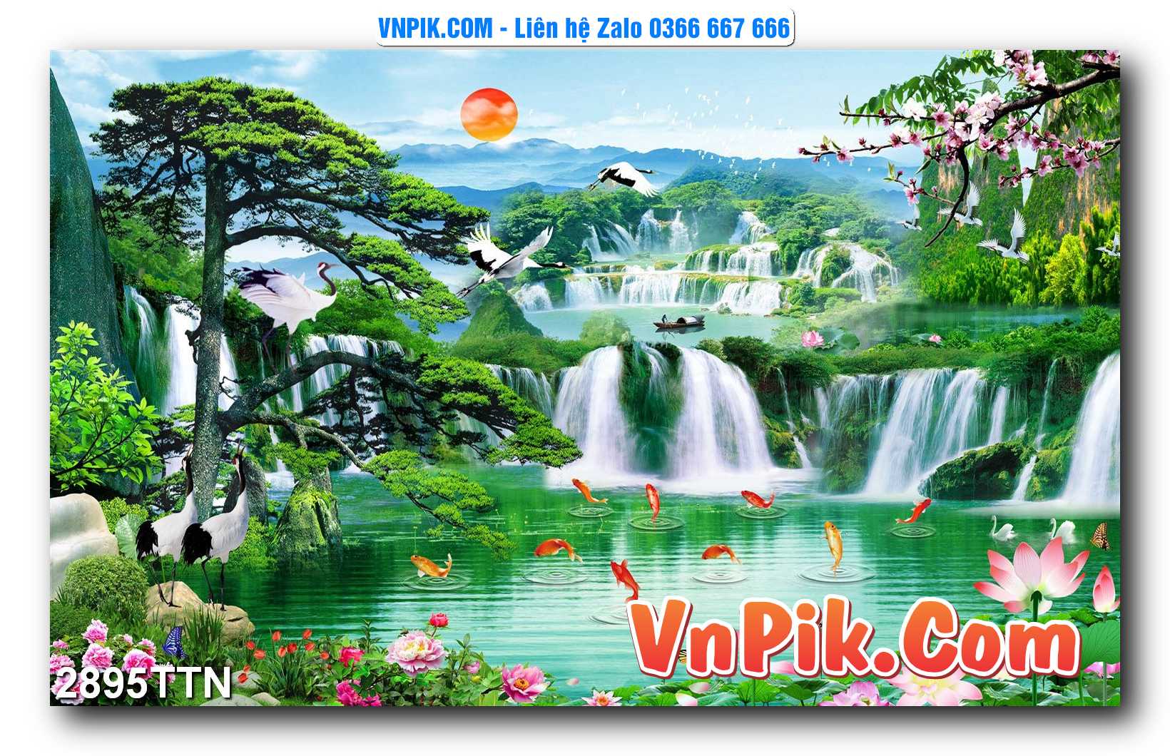 Tranh thác nước – Tranh phong thủy – Tranh treo tường mã 2895TTN