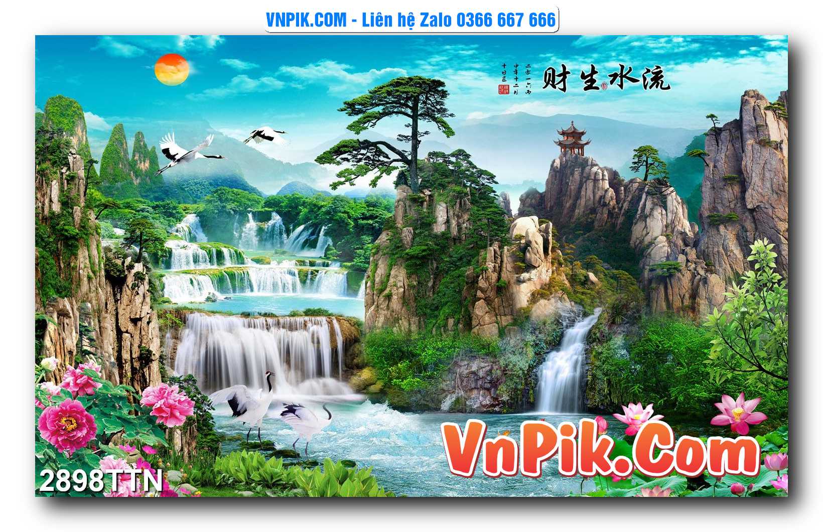 Tranh thác nước – Tranh phong thủy – Tranh treo tường mã 2898TTN