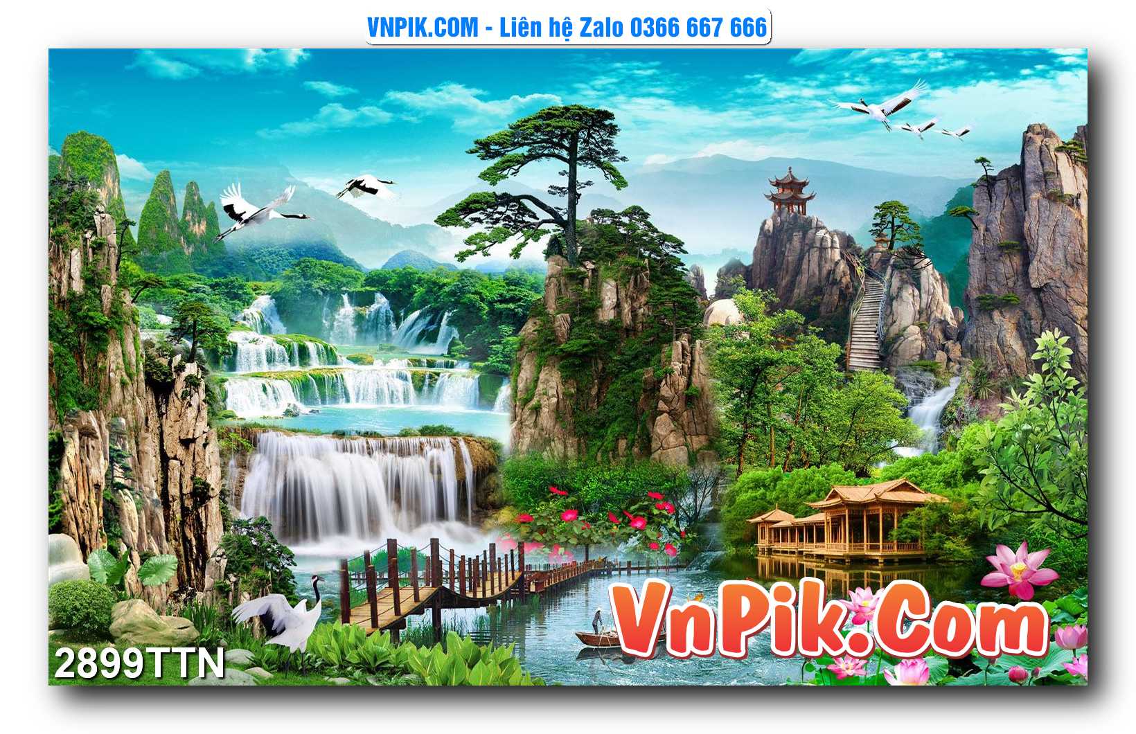 Tranh thác nước – Tranh phong thủy – Tranh treo tường mã 2899TTN