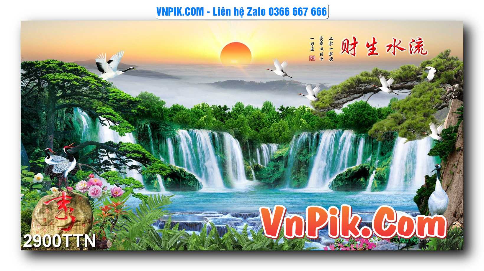 Tranh thác nước – Tranh phong thủy – Tranh treo tường mã 2900TTN