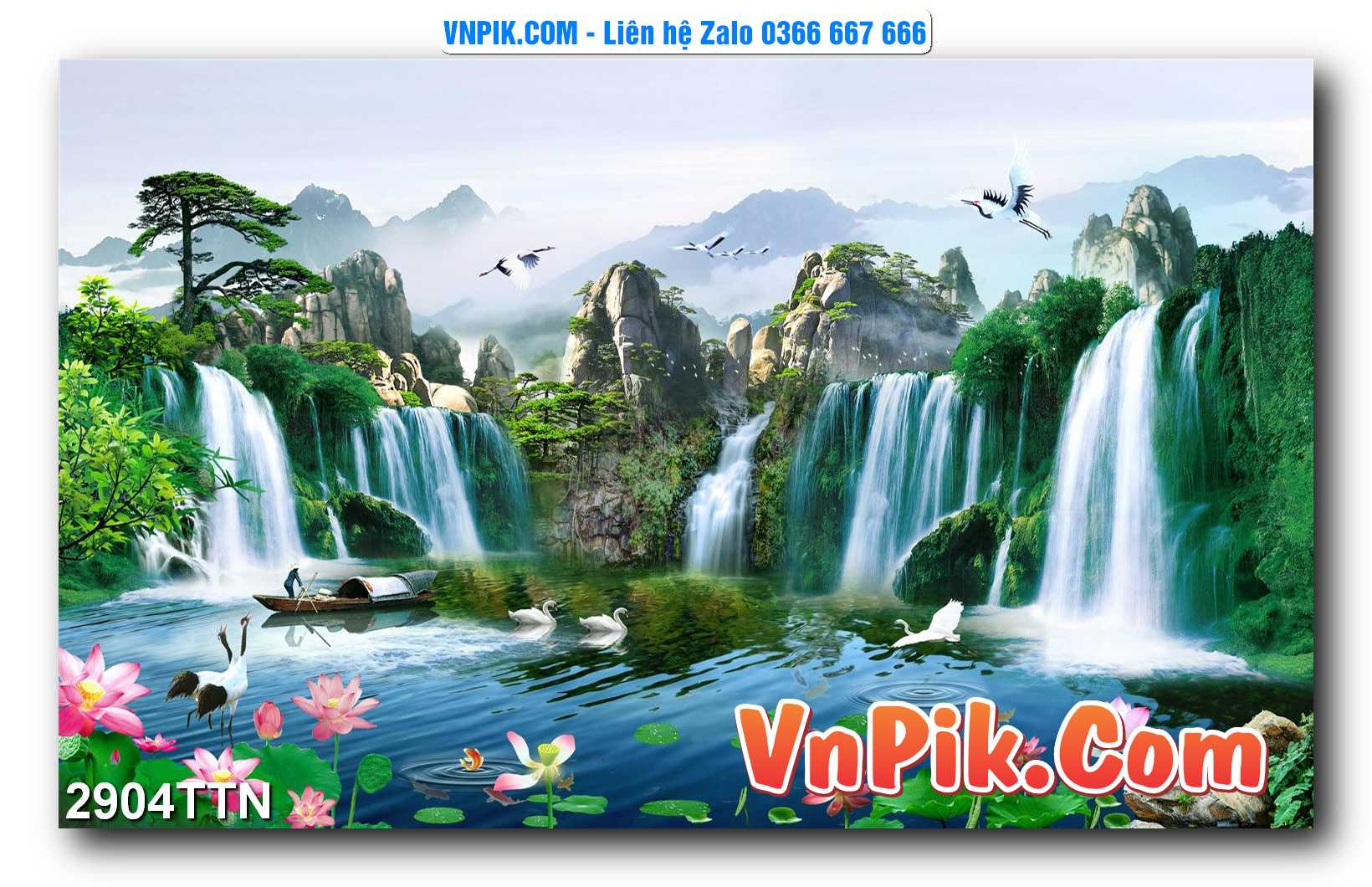 Tranh thác nước – Tranh phong thủy – Tranh treo tường mã 2904TTN