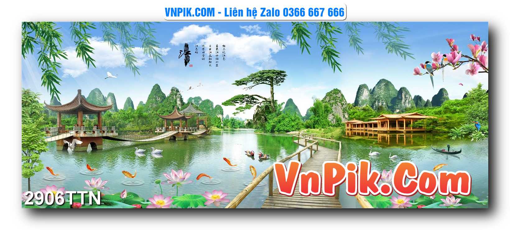 Tranh thác nước – Tranh phong thủy – Tranh treo tường mã 2906TTN