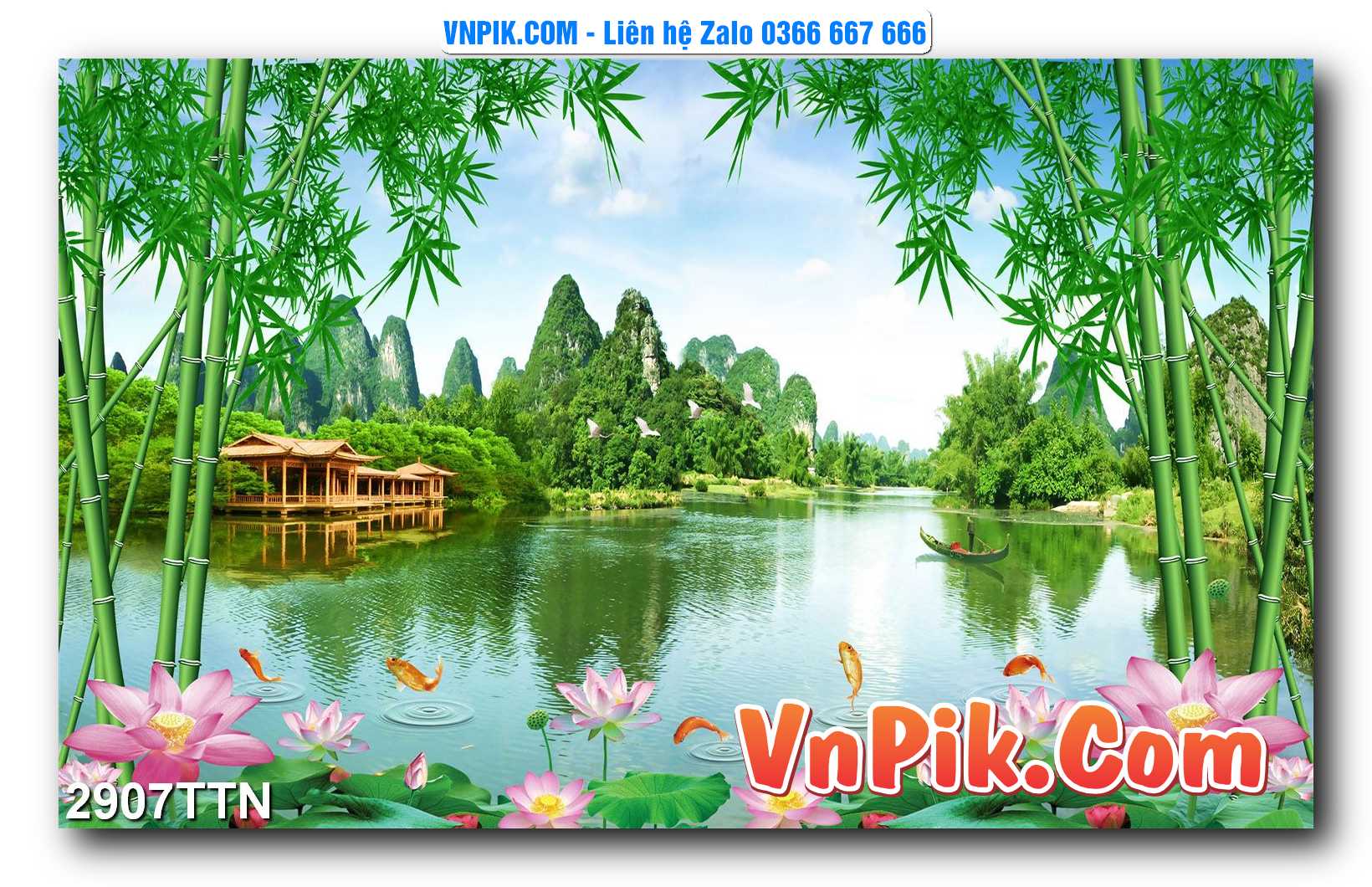 Tranh thác nước – Tranh phong thủy – Tranh treo tường mã 2907TTN
