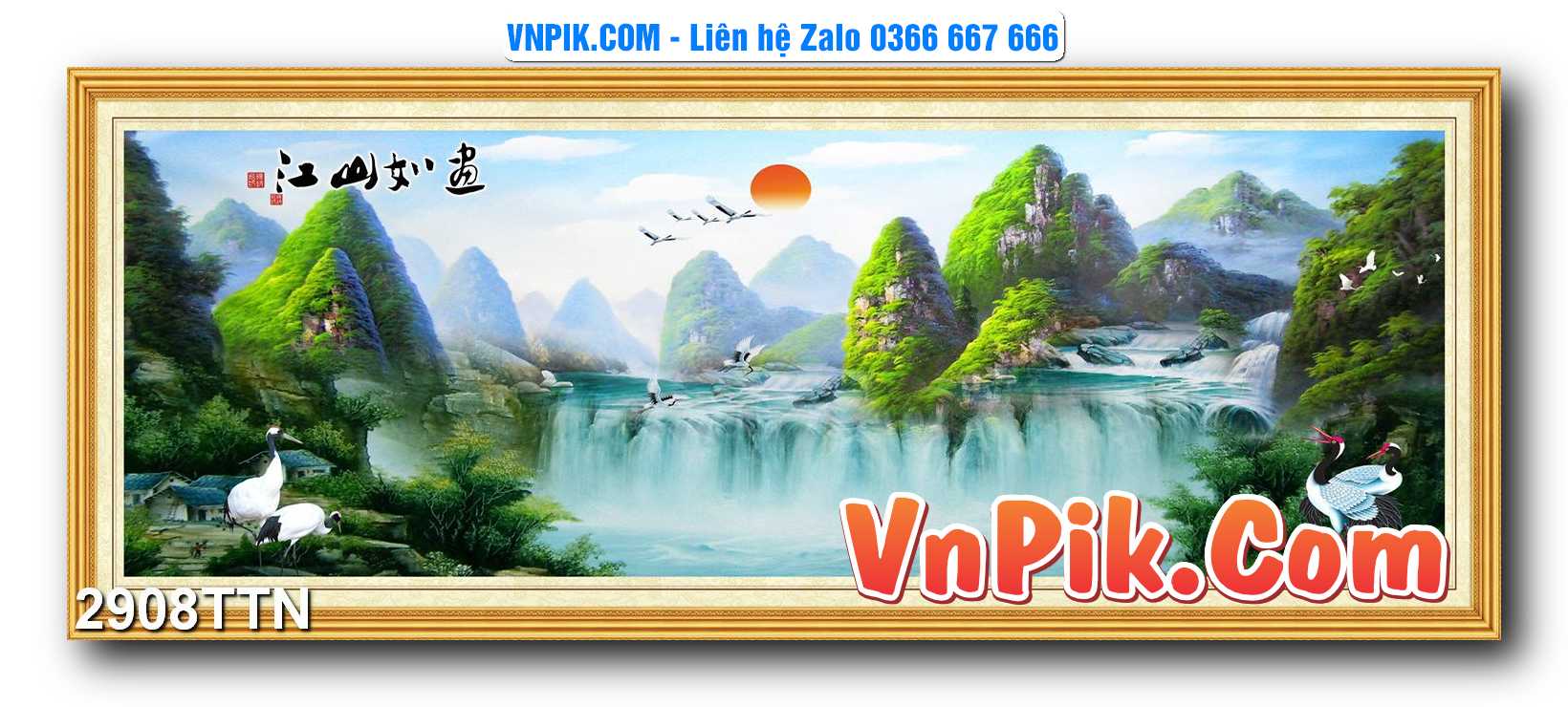 Tranh thác nước – Tranh phong thủy – Tranh treo tường mã 2908TTN