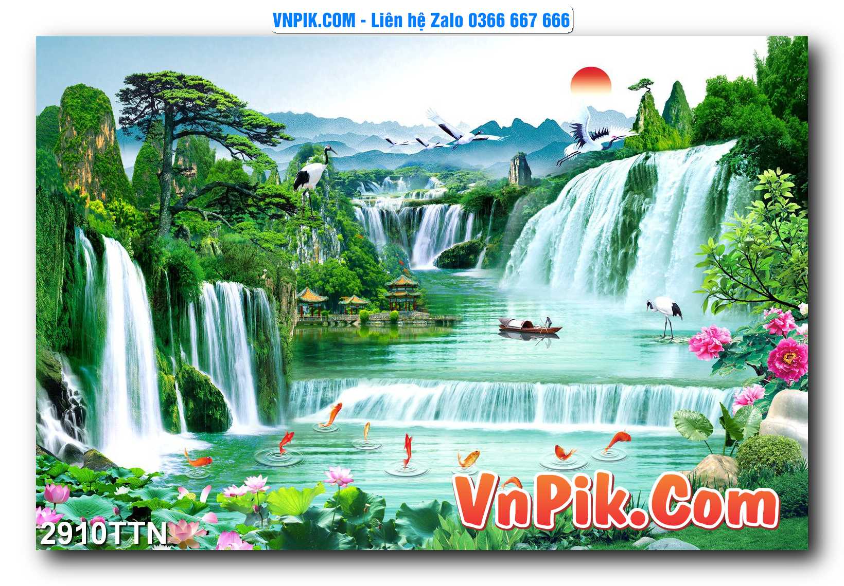 Tranh thác nước – Tranh phong thủy – Tranh treo tường mã 2910TTN