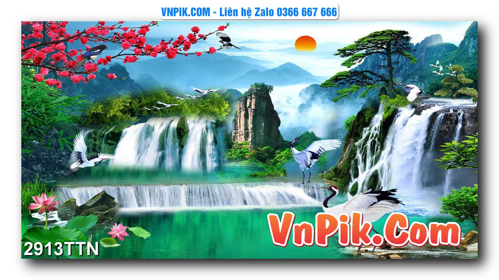 Tranh thác nước – Tranh phong thủy – Tranh treo tường mã 2913TTN