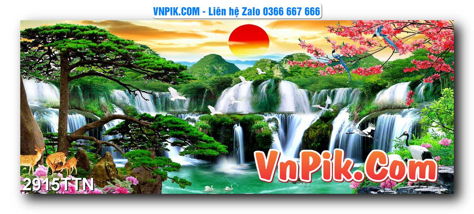 Tranh thác nước – Tranh phong thủy – Tranh treo tường mã 2915TTN