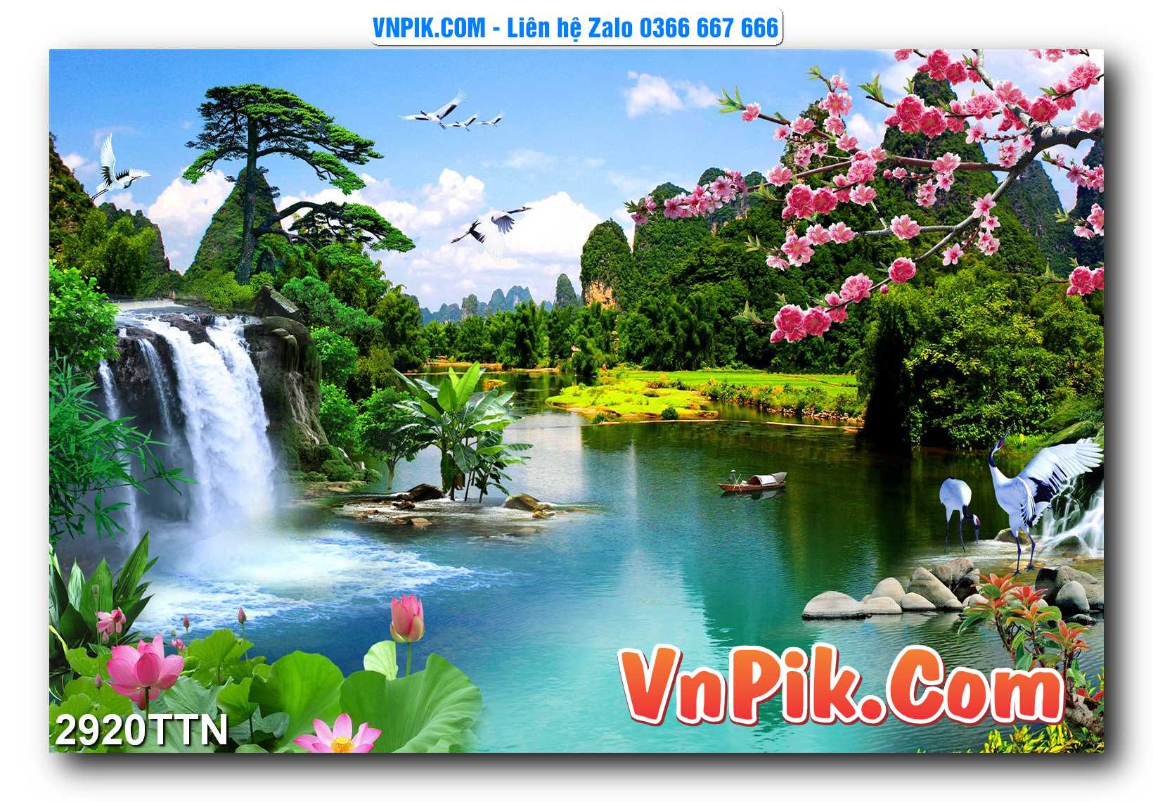 Tranh thác nước – Tranh phong thủy – Tranh treo tường mã 2920TTN
