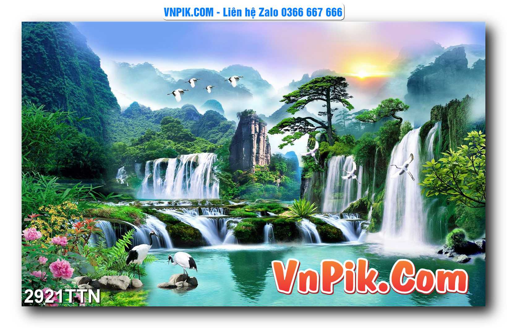 Tranh thác nước – Tranh phong thủy – Tranh treo tường mã 2921TTN