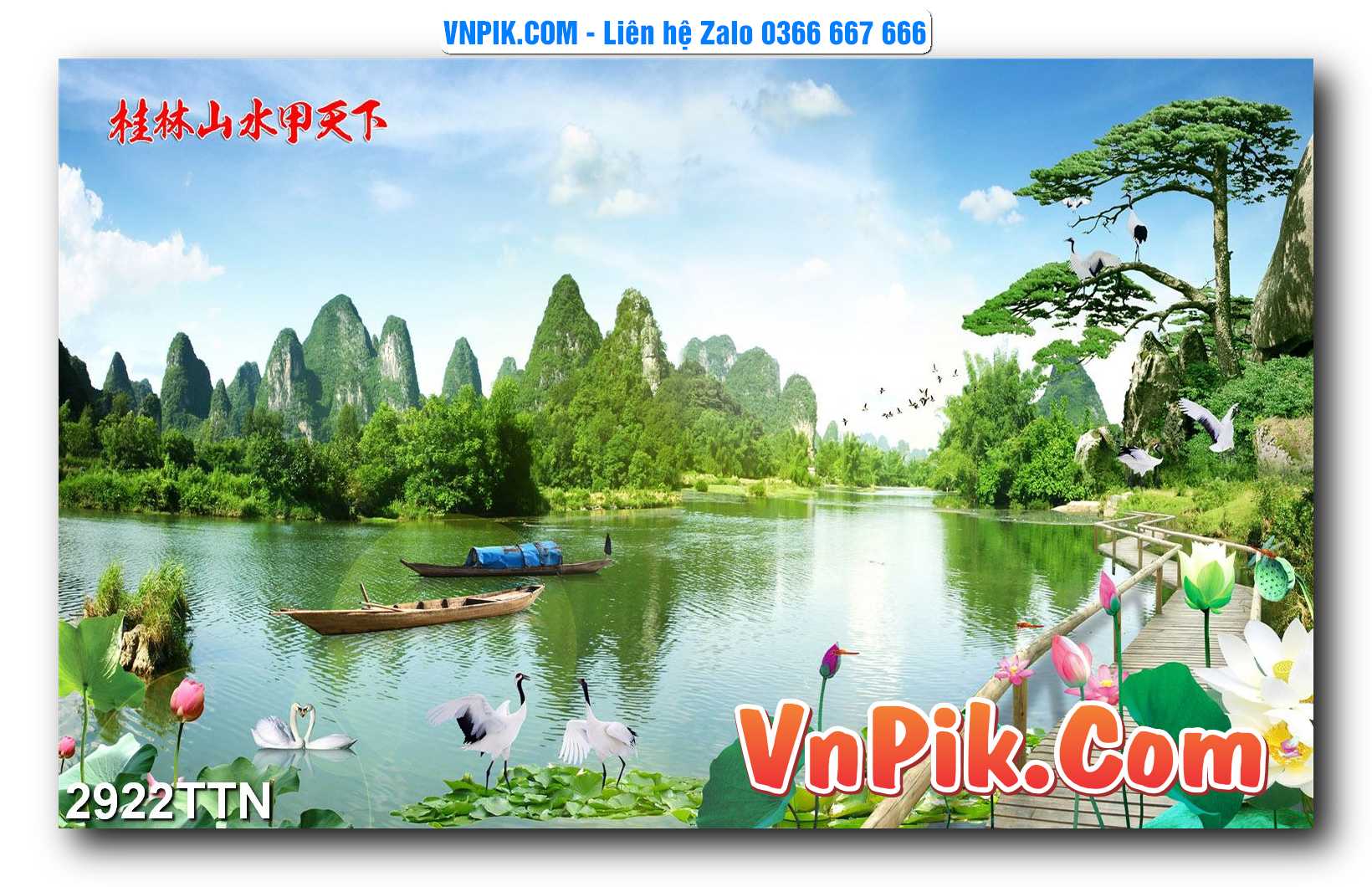 Tranh thác nước – Tranh phong thủy – Tranh treo tường mã 2922TTN