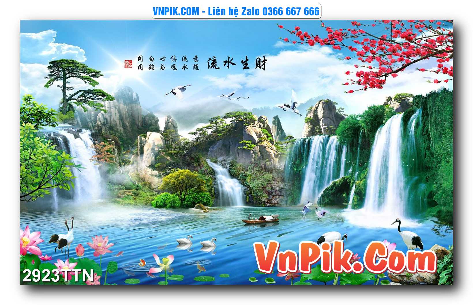 Tranh thác nước – Tranh phong thủy – Tranh treo tường mã 2923TTN