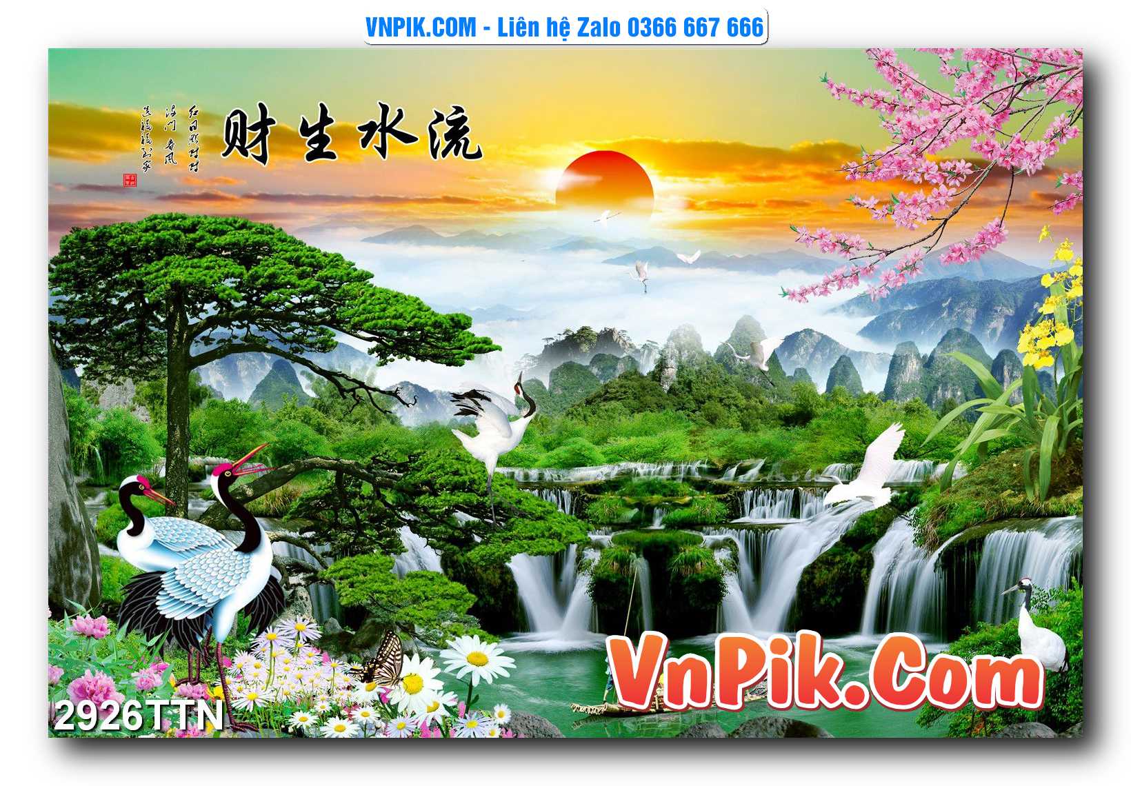 Tranh thác nước – Tranh phong thủy – Tranh treo tường mã 2926TTN