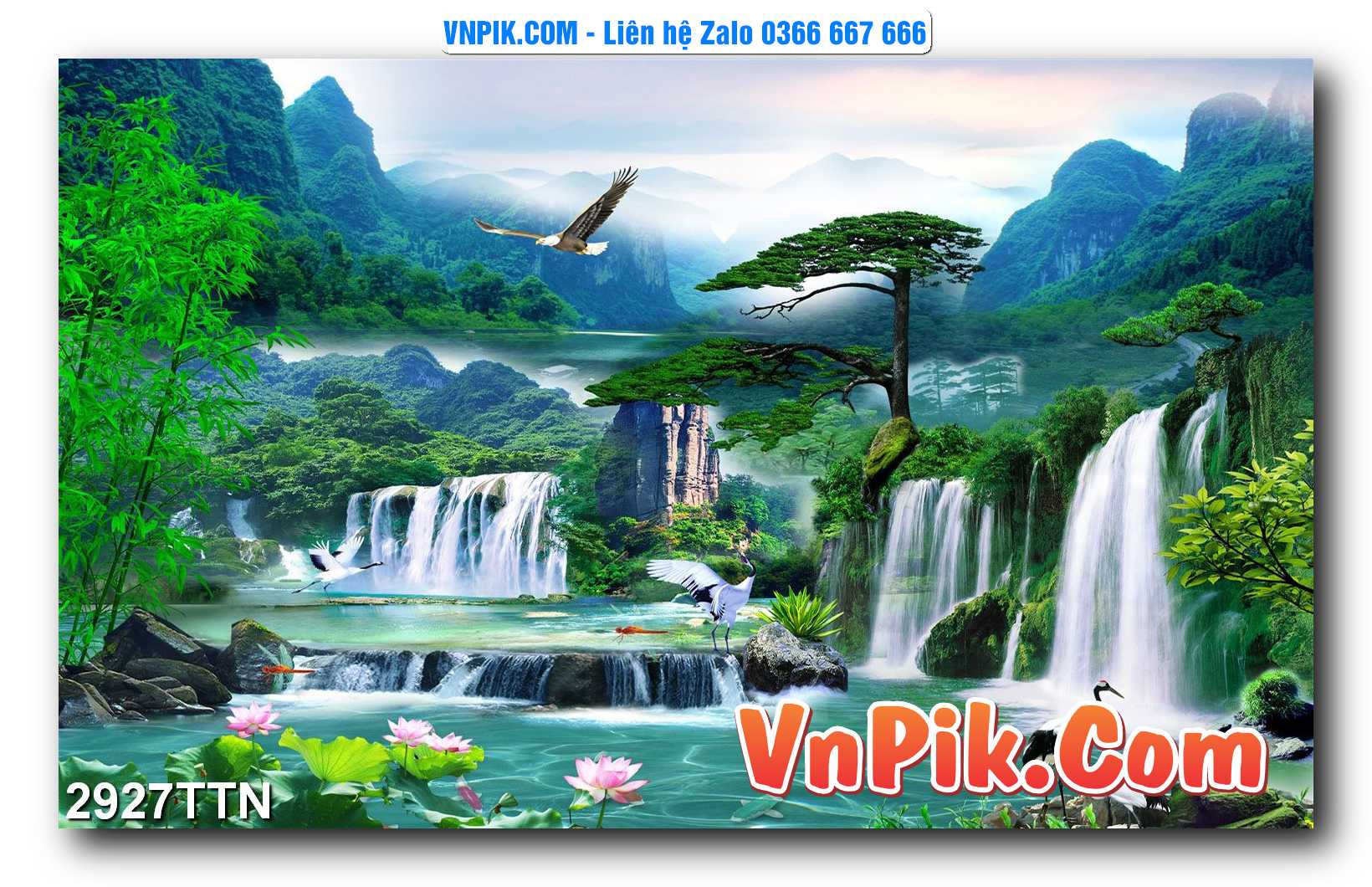 Tranh thác nước – Tranh phong thủy – Tranh treo tường mã 2927TTN