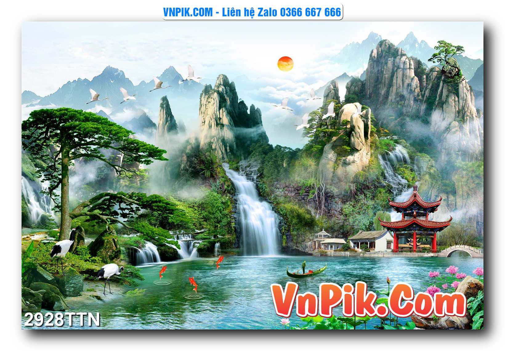 Tranh thác nước – Tranh phong thủy – Tranh treo tường mã 2928TTN