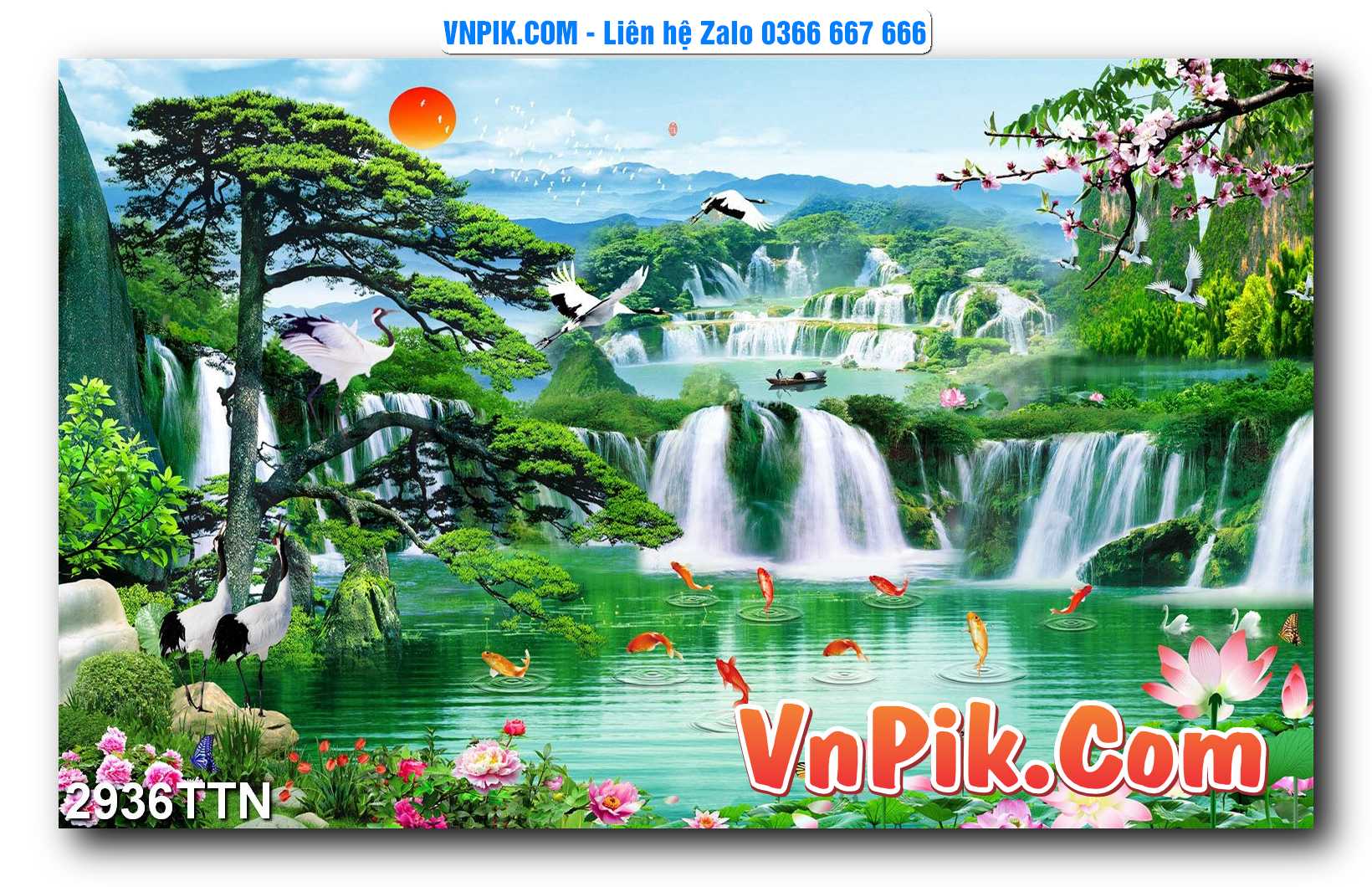 Tranh thác nước – Tranh phong thủy – Tranh treo tường mã 2936TTN