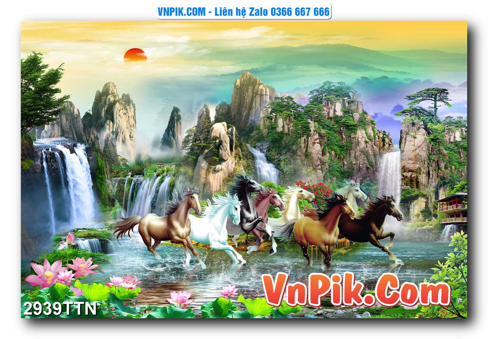 Tranh thác nước – Tranh phong thủy – Tranh treo tường mã 2939TTN