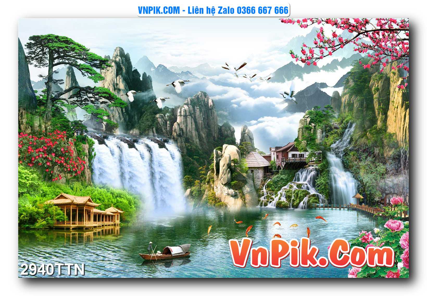 Tranh thác nước – Tranh phong thủy – Tranh treo tường mã 2940TTN