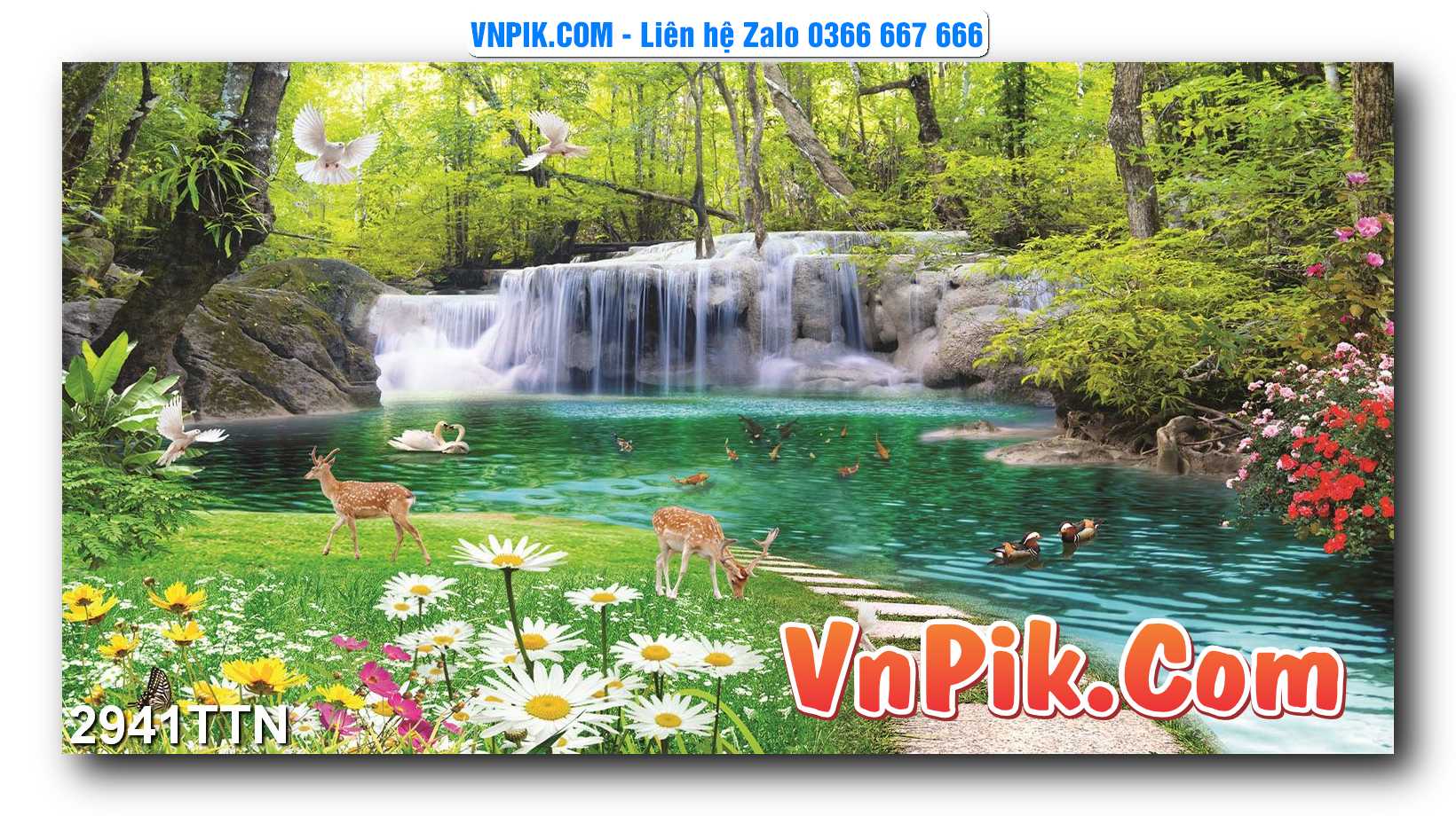 Tranh thác nước – Tranh phong thủy – Tranh treo tường mã 2941TTN