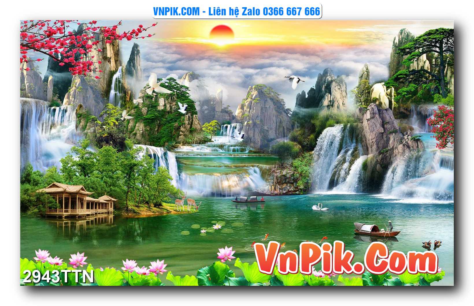 Tranh thác nước – Tranh phong thủy – Tranh treo tường mã 2943TTN