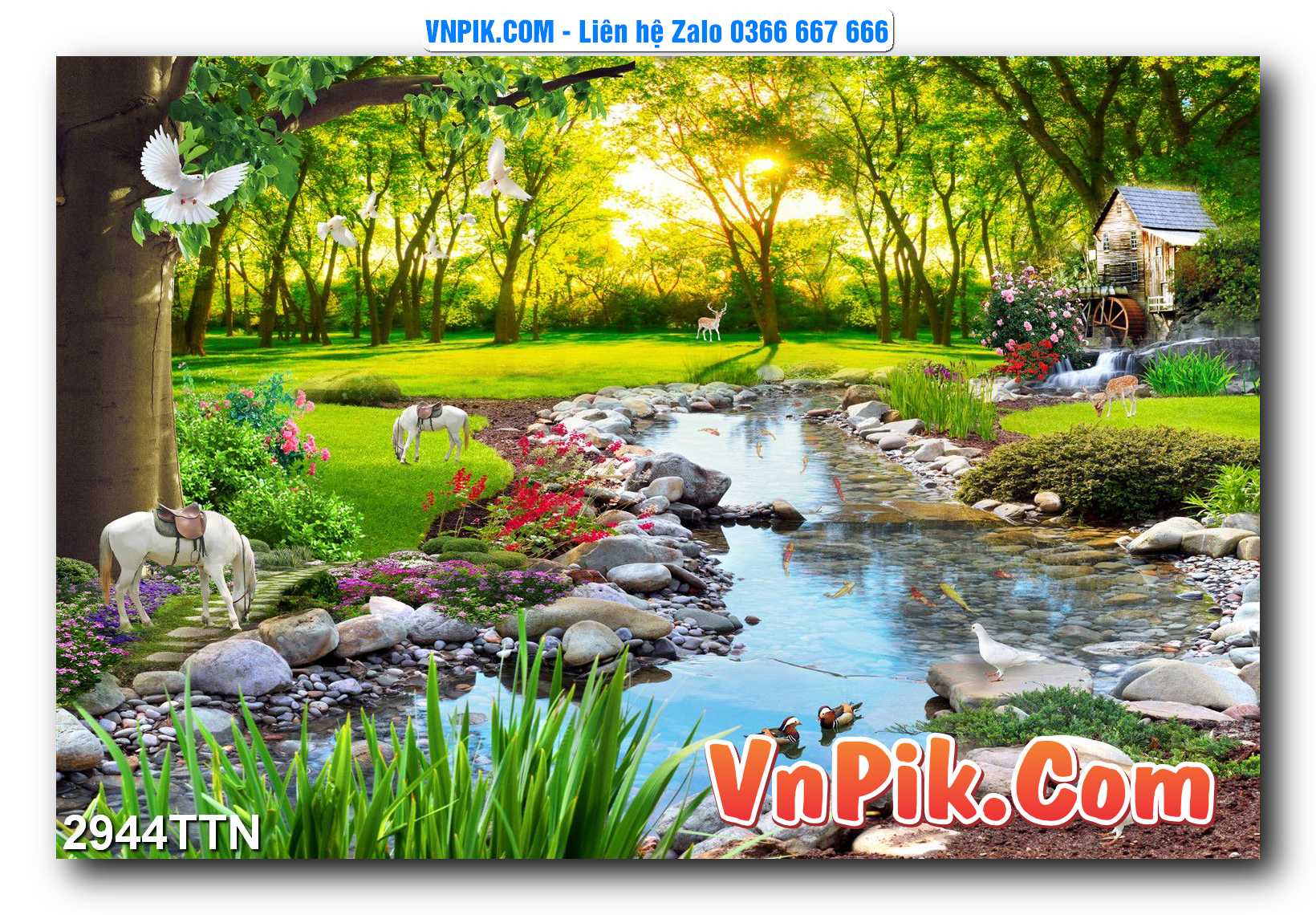 Tranh thác nước – Tranh phong thủy – Tranh treo tường mã 2944TTN
