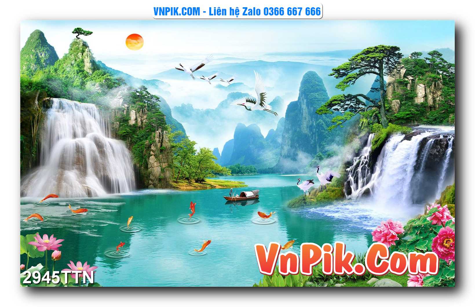 Tranh thác nước – Tranh phong thủy – Tranh treo tường mã 2945TTN