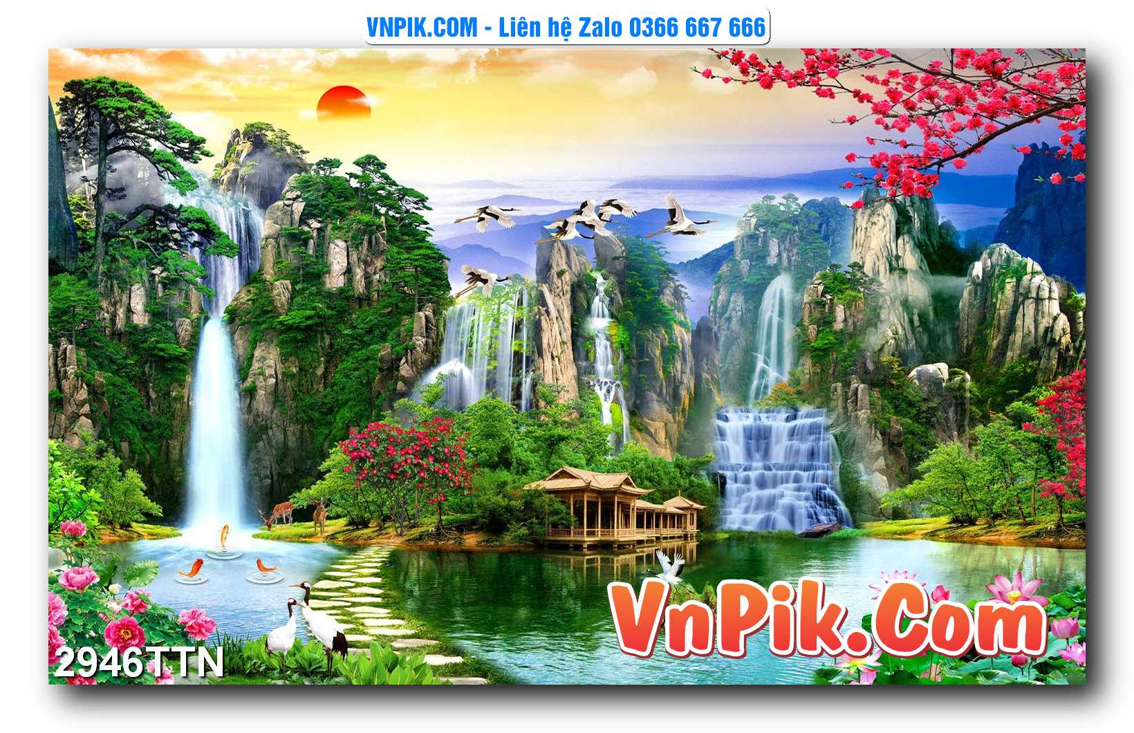 Tranh thác nước – Tranh phong thủy – Tranh treo tường mã 2946TTN