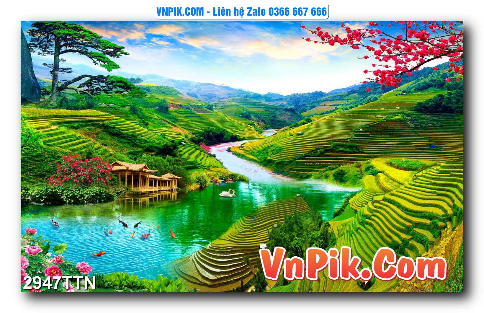 Tranh thác nước – Tranh phong thủy – Tranh treo tường mã 2947TTN
