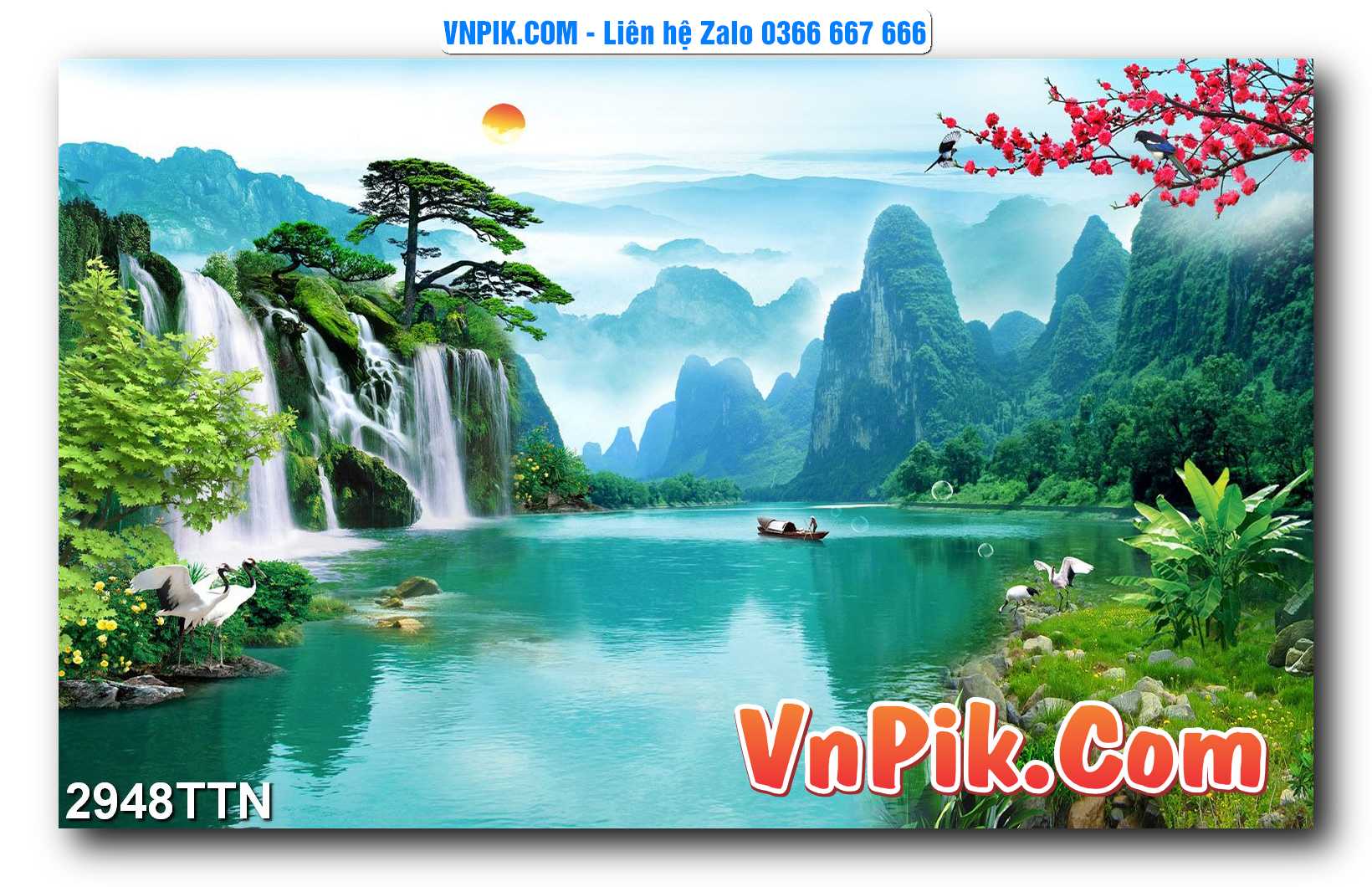 Tranh thác nước – Tranh phong thủy – Tranh treo tường mã 2948TTN