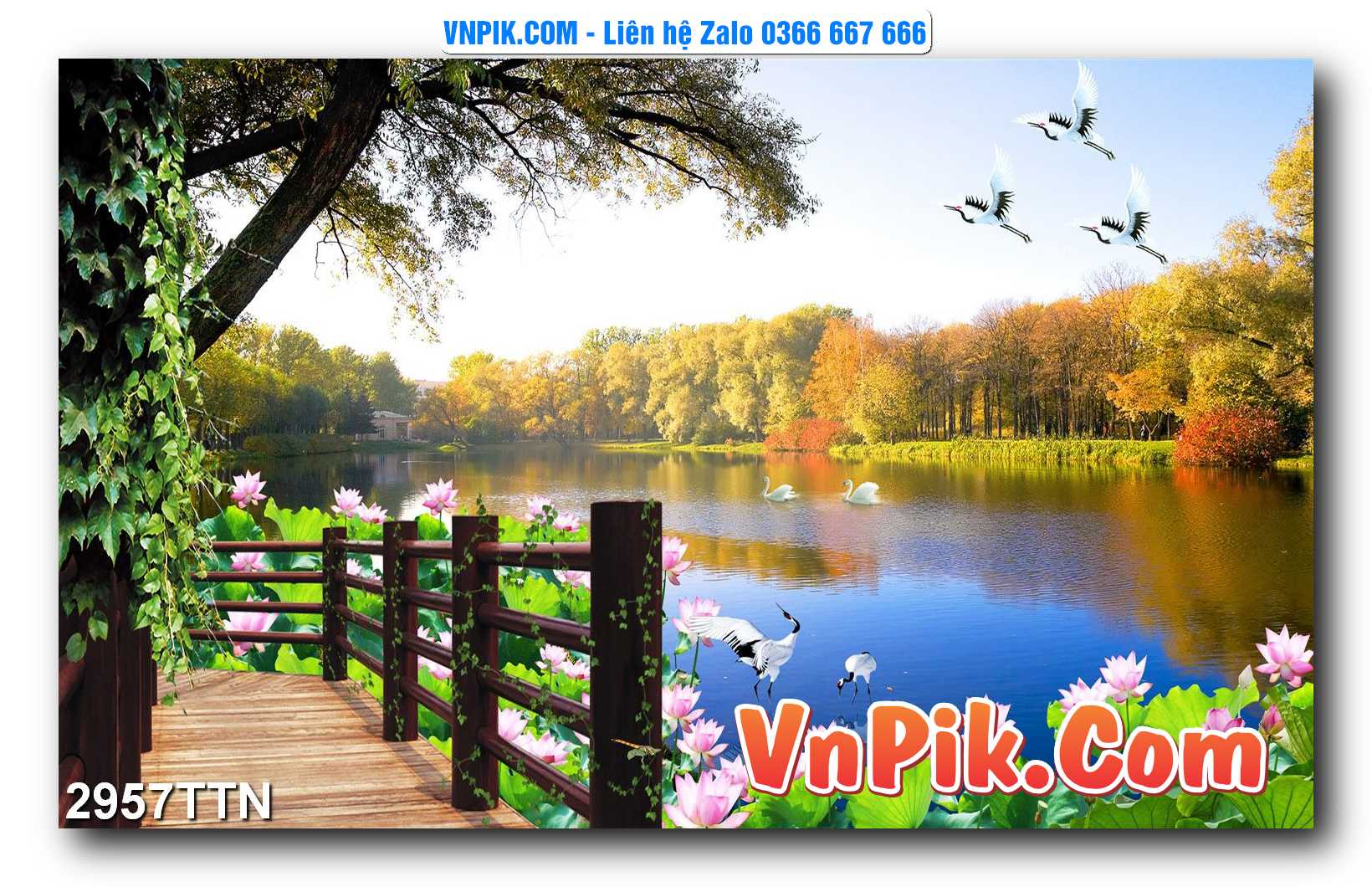 Tranh thác nước – Tranh phong thủy – Tranh treo tường mã 2957TTN